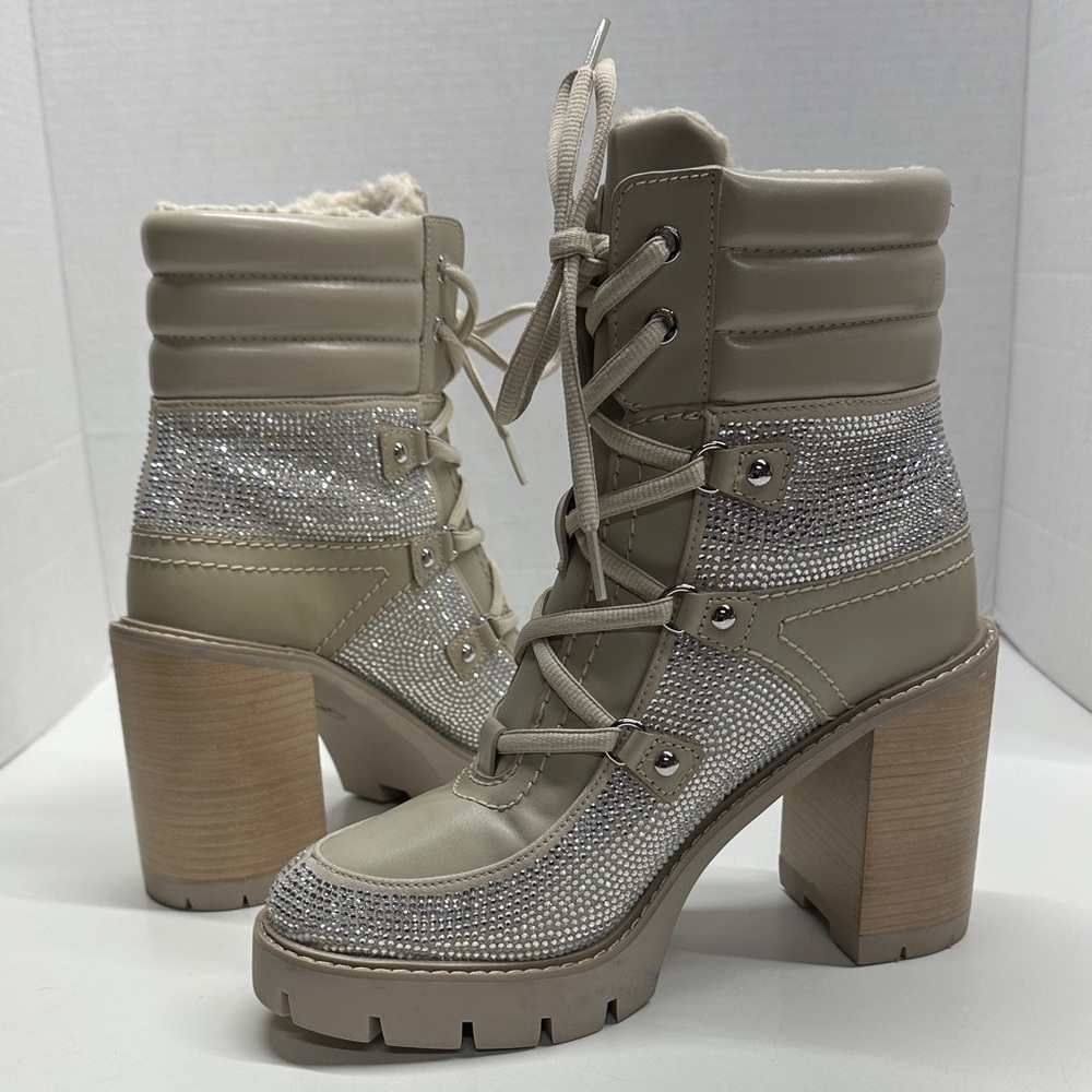 Michael Kors Asher Boots Crystal Embellished High Heeled Ankle Booties Size 9
